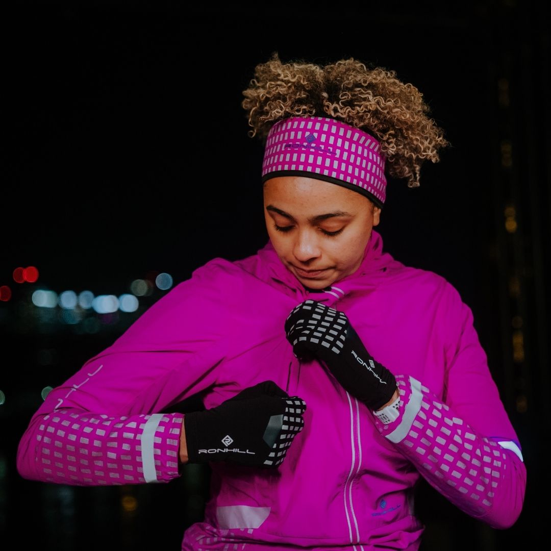 Ronhill Life Nightrunner Women's Running Jacket - Plum/Citrus/Reflect