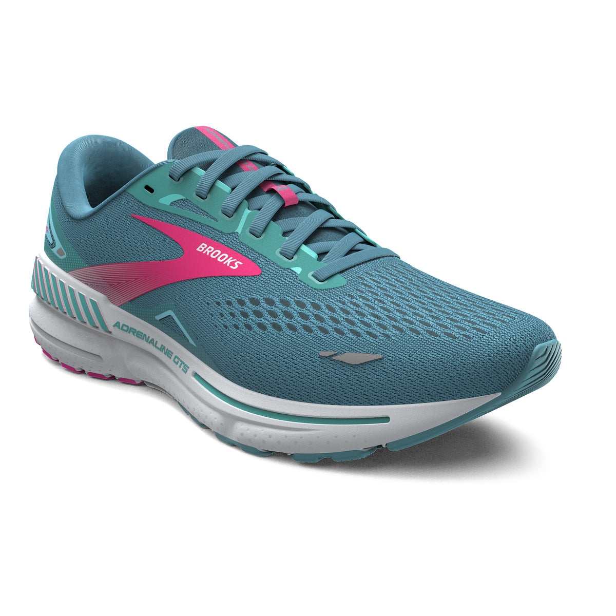 Brooks Adrenaline GTS 23 Women s Running Shoe Storm Blue Pink Aqua