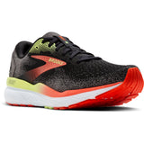 Brooks Ghost 16 Men's Wide Fit 2E Black/Mandarin Red/Green