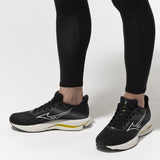 Mizuno Wave Inspire 21 2E Wide Fit Men's Black White Vibrant Yellow