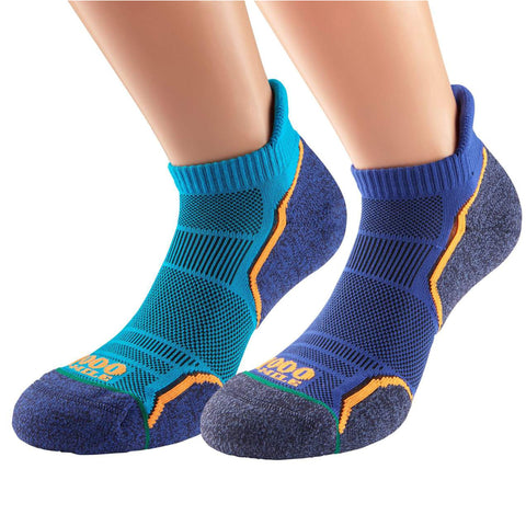 1000 Mile Run Socklet Men's Kingfisher/Navy Twin Pack