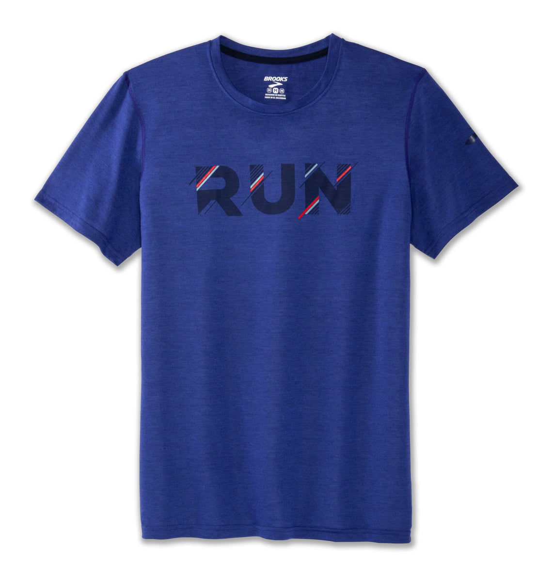 Brooks Distance Graphic Men s Short Sleeve Tee Cobalt Run Stripe