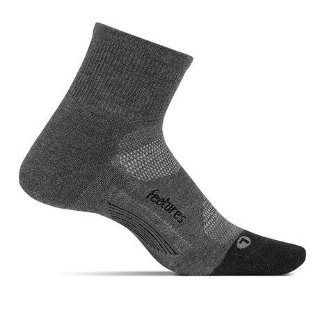 Feetures Elite Max Cushion Quarter Sock Grey
