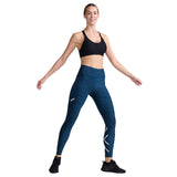 2XU Aero Reflect Hi-Rise Compression Tight Reflect Grain Mono White Reflective