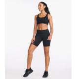 2XU Aero Mid Rise Compression 6 Inch Shorts Women's Black Silver Reflective