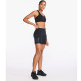 2XU Aero Mid Rise Compression 6 Inch Shorts Women's Black Silver Reflective