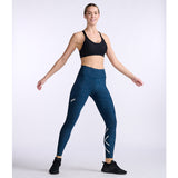 2XU Aero Reflect Hi-Rise Compression Tight Reflect Grain Mono White Reflective