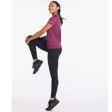 2XU Aero Tee Women's Mulberry Elderberry Reflective
