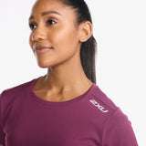 2XU Aero Tee Women's Mulberry Elderberry Reflective