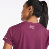 2XU Aero Tee Women's Mulberry Elderberry Reflective