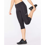 2XU Aero Vent Mid-Rise Compression 3/4 Tights Women's Black Silver Reflect