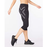 2XU Aero Vent Mid-Rise Compression 3/4 Tights Women's Black Silver Reflect