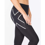 2XU Aero Vent Mid-Rise Compression 3/4 Tights Women's Black Silver Reflect