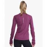 2XU Ignition Long Sleeve Base Layer Women's Beet Marle Silver Reflective