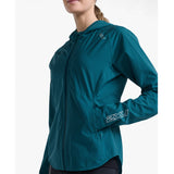 2XU Light Speed Waterproof Jacket Women's Deep Jade Silver Reflective