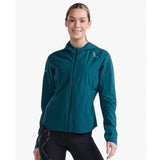 2XU Light Speed Waterproof Jacket Women's Deep Jade Silver Reflective