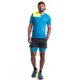 Ronhill Tech Ultra 1/2 Zip Tee Men's Prussian Blue Acid Lime