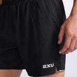 2XU Aero 2-in-1 5 Inch Shorts Black Mens