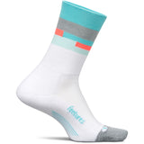 Feetures Elite Light Cushion Mini Crew Aquatic White