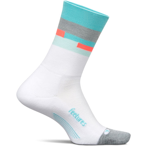 Feetures Elite Light Cushion Mini Crew Aquatic White