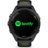 Garmin Forerunner 265S Black Bezel and Case with Black Amp Yellow Silicone Band