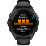 Garmin Forerunner 265S Black Bezel and Case with Black Amp Yellow Silicone Band