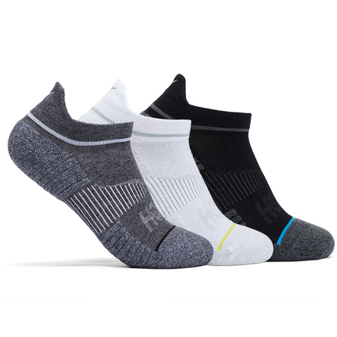 Hoka No-Show Run Sock 3-Pack White Black Grey