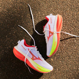 Mizuno Wave Rider 30 Women's White Flamingo Coral Lime Pulp