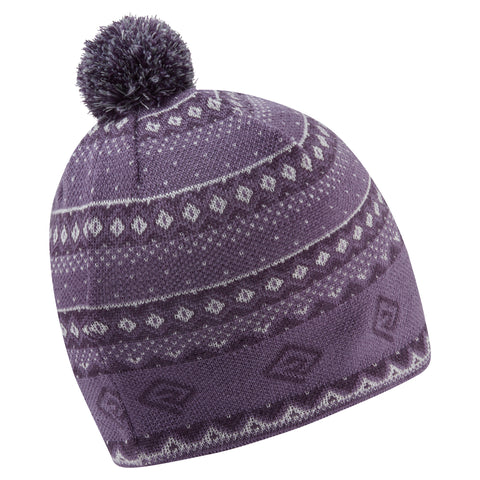 Ronhill Bobble Hat Dark Iris White