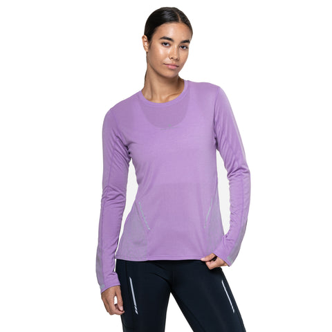 Ronhill Tech Reflect Long Sleeve Tee Womens Iris Marl Reflect