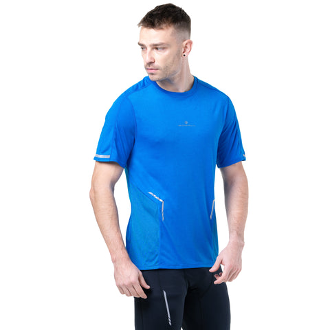 Ronhill Tech Reflect Short Sleeve Tee Men's Electric Blue Marl Reflect