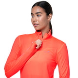 Ronhill Tech Reflect Women's Half Zip Tee Hot Coral Reflect
