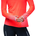 Ronhill Tech Reflect Women's Half Zip Tee Hot Coral Reflect