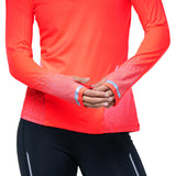 Ronhill Tech Reflect Women's Half Zip Tee Hot Coral Reflect