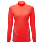 Ronhill Tech Reflect Women's Half Zip Tee Hot Coral Reflect