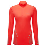 Ronhill Tech Reflect Women's Half Zip Tee Hot Coral Reflect
