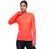 Ronhill Tech Reflect Women's Half Zip Tee Hot Coral Reflect