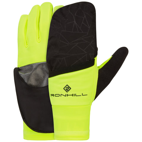 Ronhill Wind-Block Flip Glove Black Fluo Yellow