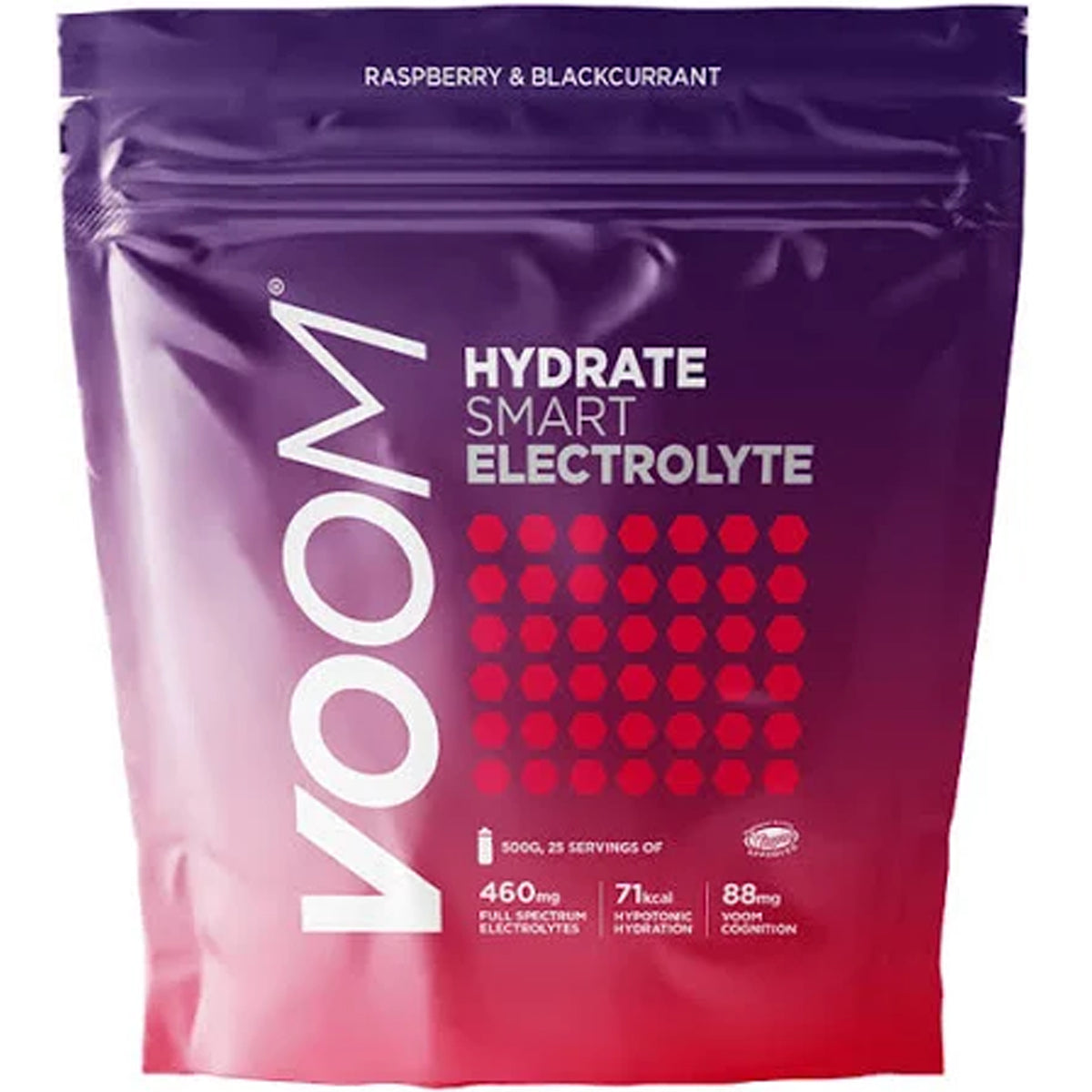 Voom Hydrate Rapid Electrolyte Drink 500g Pouch Raspberry & Blackcurra ...