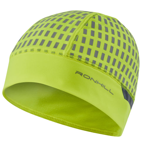 Ronhill Afterhours Beanie Flourescent Yellow Charcoal Reflect One Size