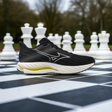 Mizuno Wave Inspire 21 2E Wide Fit Men's Black White Vibrant Yellow