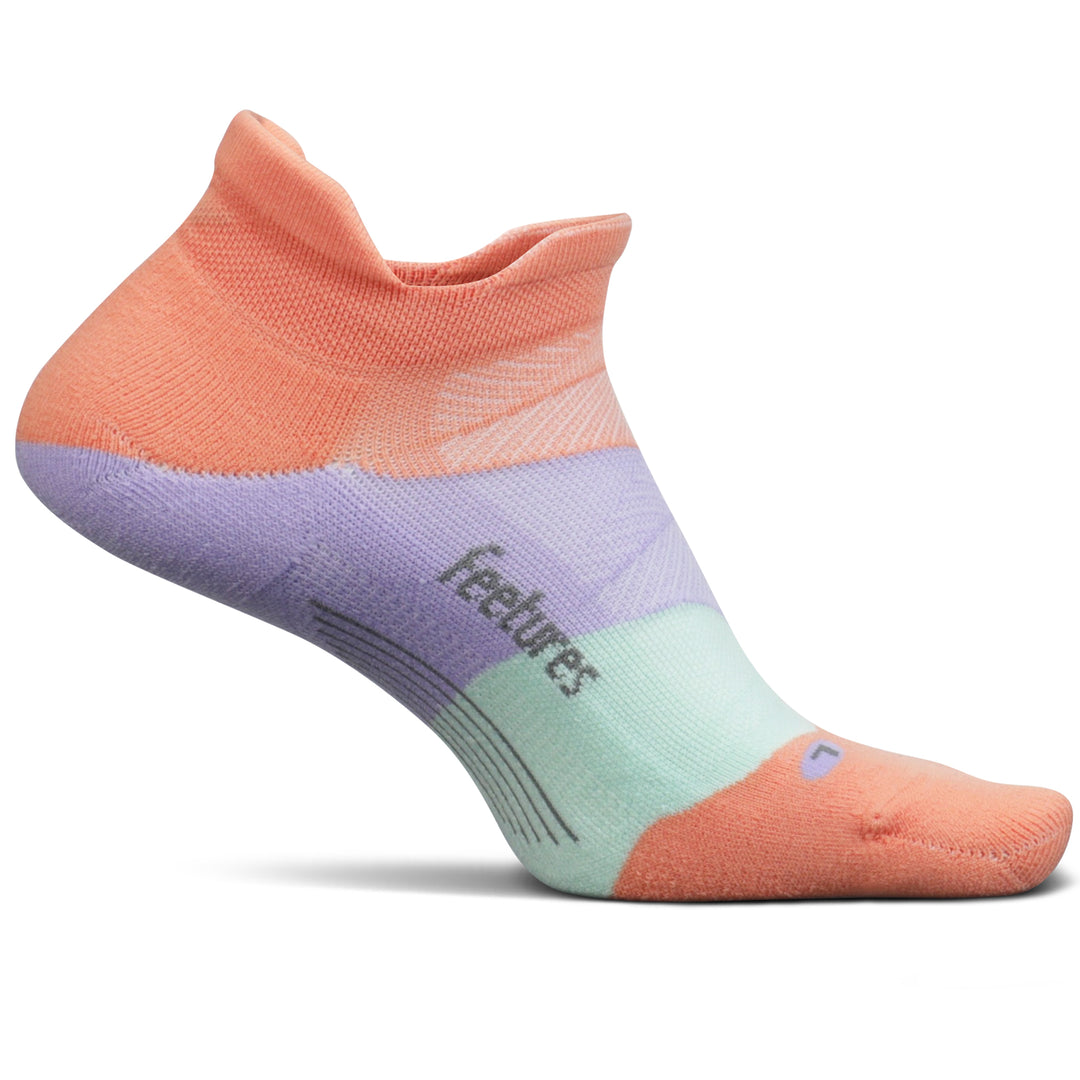 Feetures Elite Light Cushion No Show Tab Running Sock Pop Off Peach Running Form