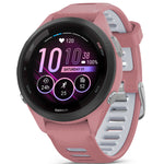 Garmin Forerunner 265S Black Bezel with Light Pink Case and Light Pink Powder Grey Silicone Band