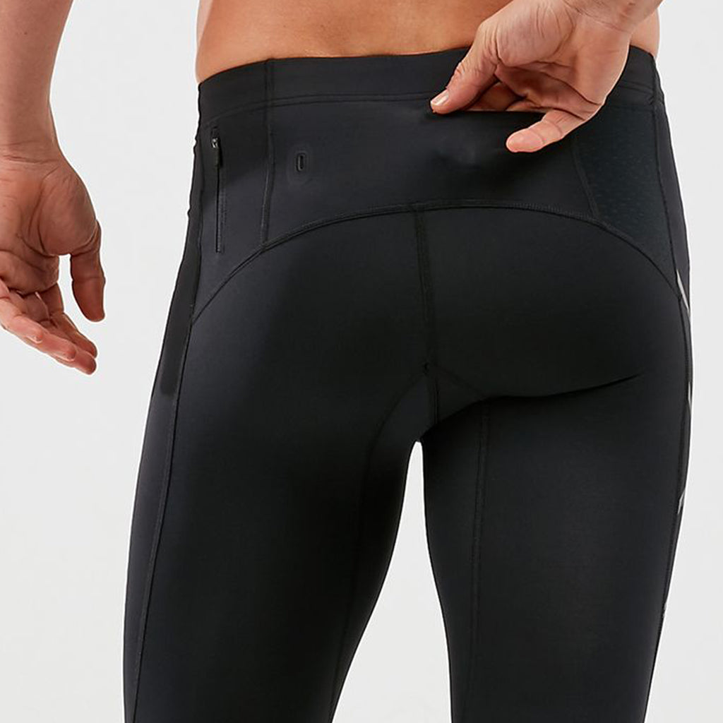 2XU Men's Ignition Shield Compression Tights - Powerful Support & Warmth -  Black/Black Reflective